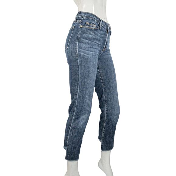 FRAME Denim size 25 Le Nouveau Straight Jeans Raw cut Crop leg Dawson - Picture 3 of 10